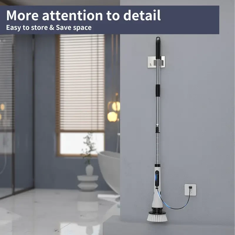 8-Head Cordless Electric Spin Scrubber