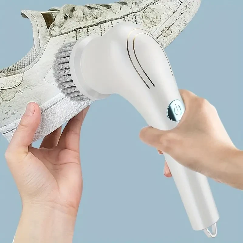 Electric Scrubber With 5 Replaceable Brush Heads