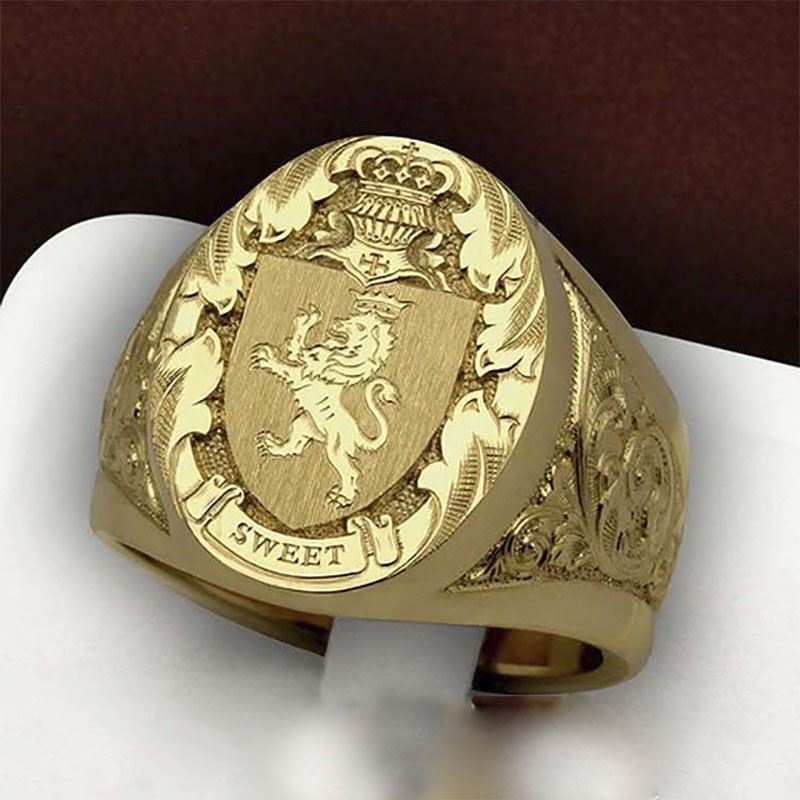 Punk Exaggerate Gold Color Ring