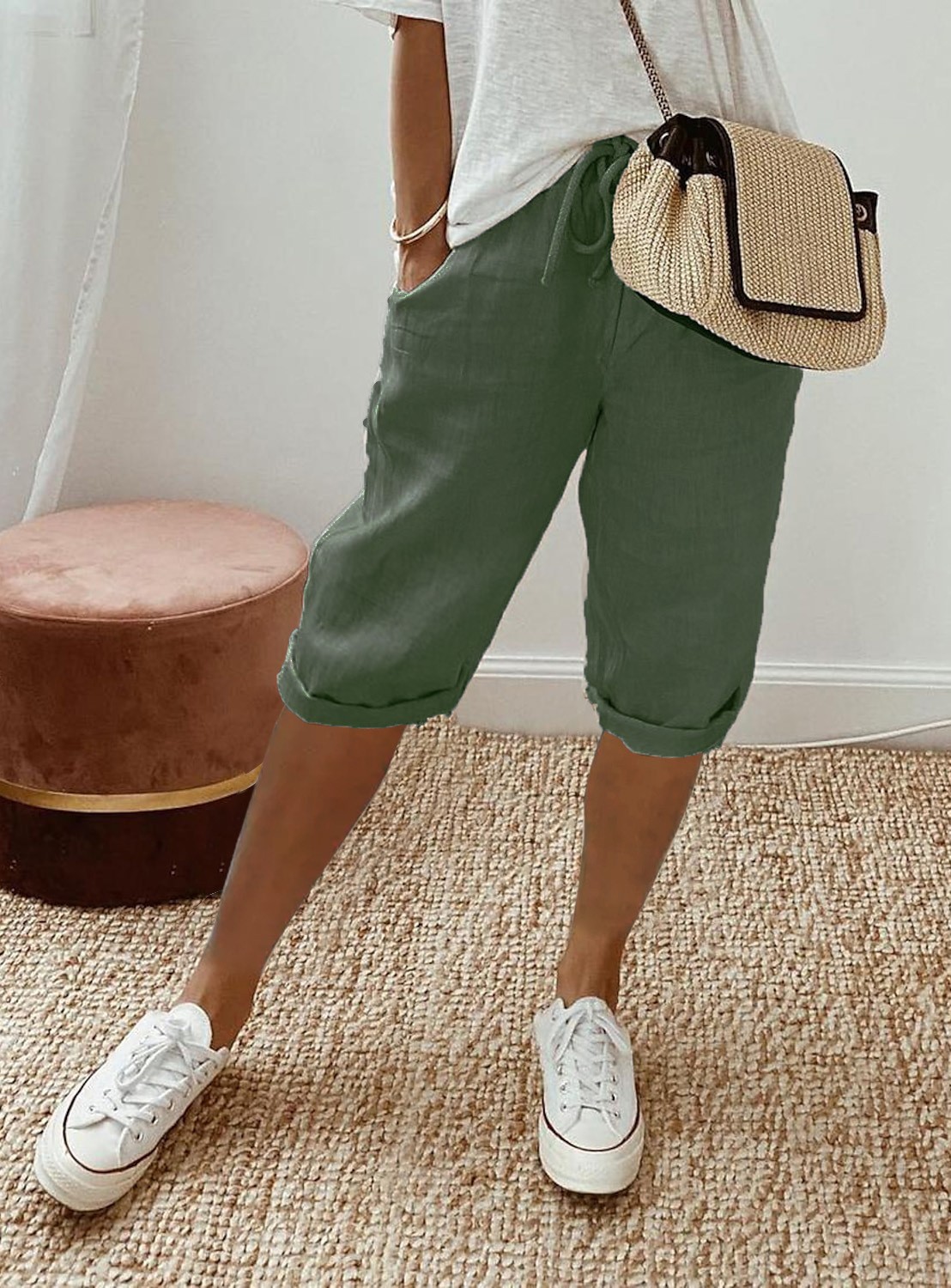 Women's Pocket Cotton Linen Pants