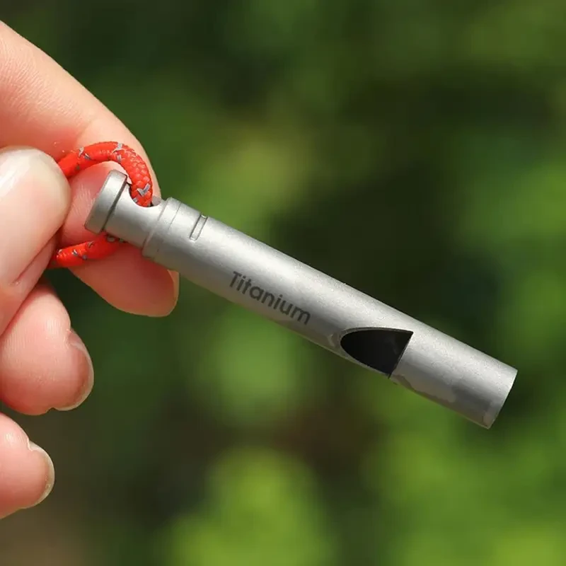 Ultra-Light Titanium Emergency Whistle with Lanyard