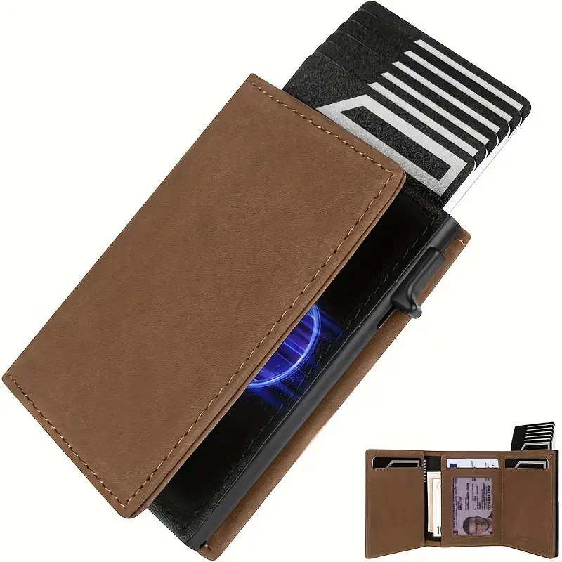 Slim Vintage Brown Faux Leather Wallet