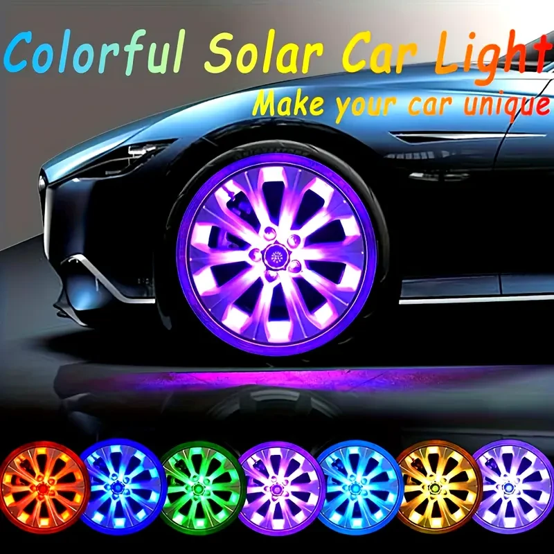 Solar Car Wheel LED Ambient Light â Dazzling Colors