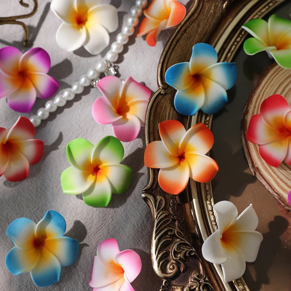 10Pcs Artificial Hawaii PE Foam Flowers  5cm DIY Flower Set