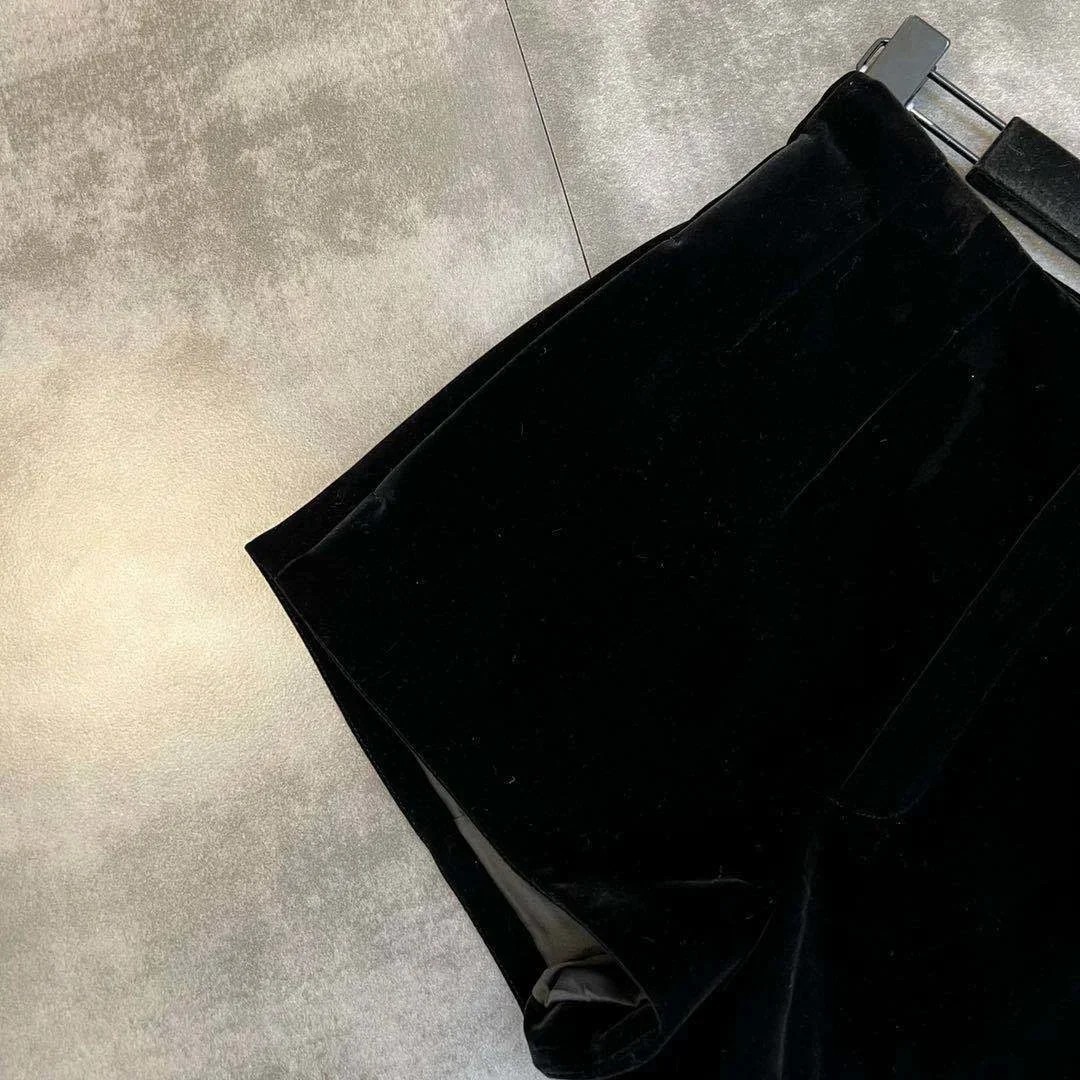 Black Velvet Shorts for Women  High-Waisted, Elegant Summer Outerwear