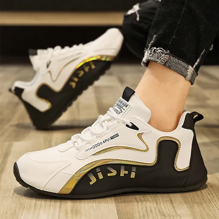 Fashion Colorblock Lace-up Sneakers For Men Breathable Low-top Dad Shoes Running Walking Sports Shoes