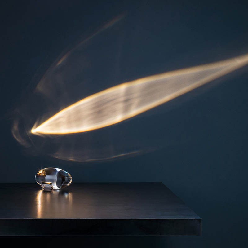 LED Crystal Eye of the Sky Table Lamp - Italian Designer Bedside Lamp for Living Room, Bedroom Decor, Night Light Projector Gift
