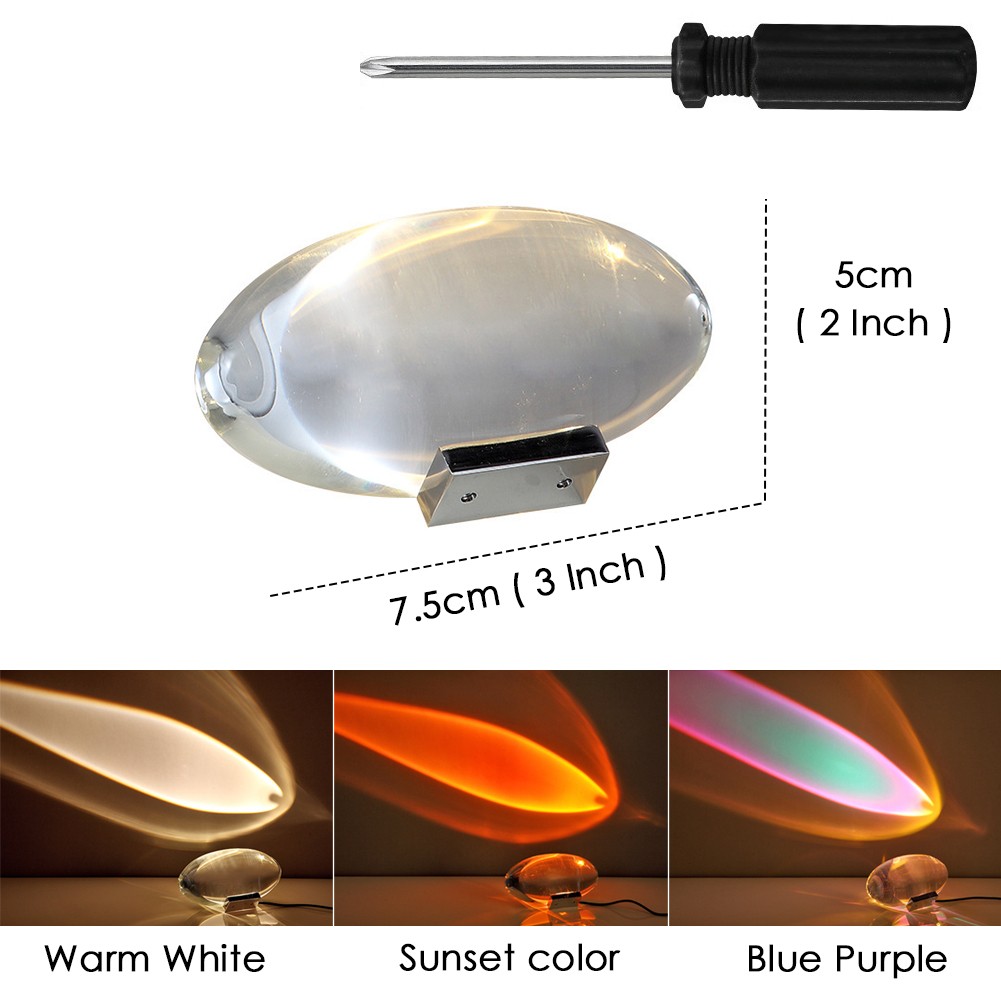 LED Crystal Eye of the Sky Table Lamp - Italian Designer Bedside Lamp for Living Room, Bedroom Decor, Night Light Projector Gift