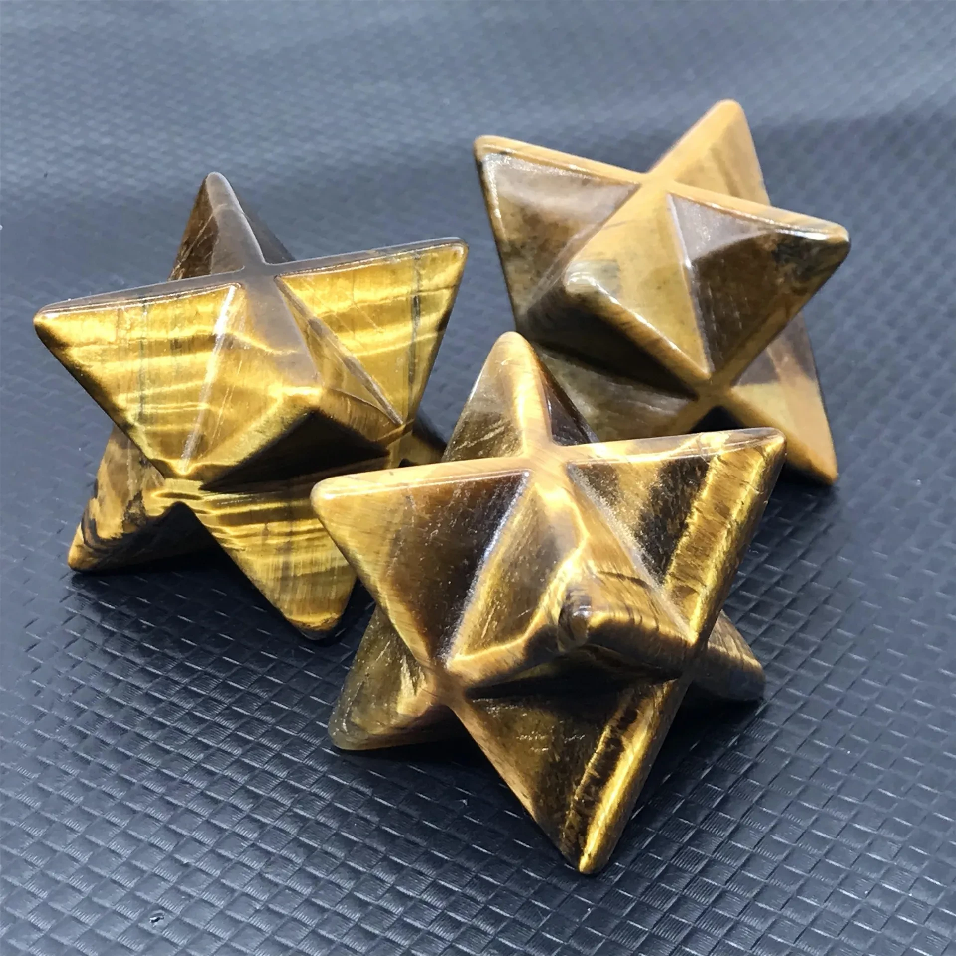 Crystal Carving 5CM Tiger Eye Stone Kaba Star Figurine