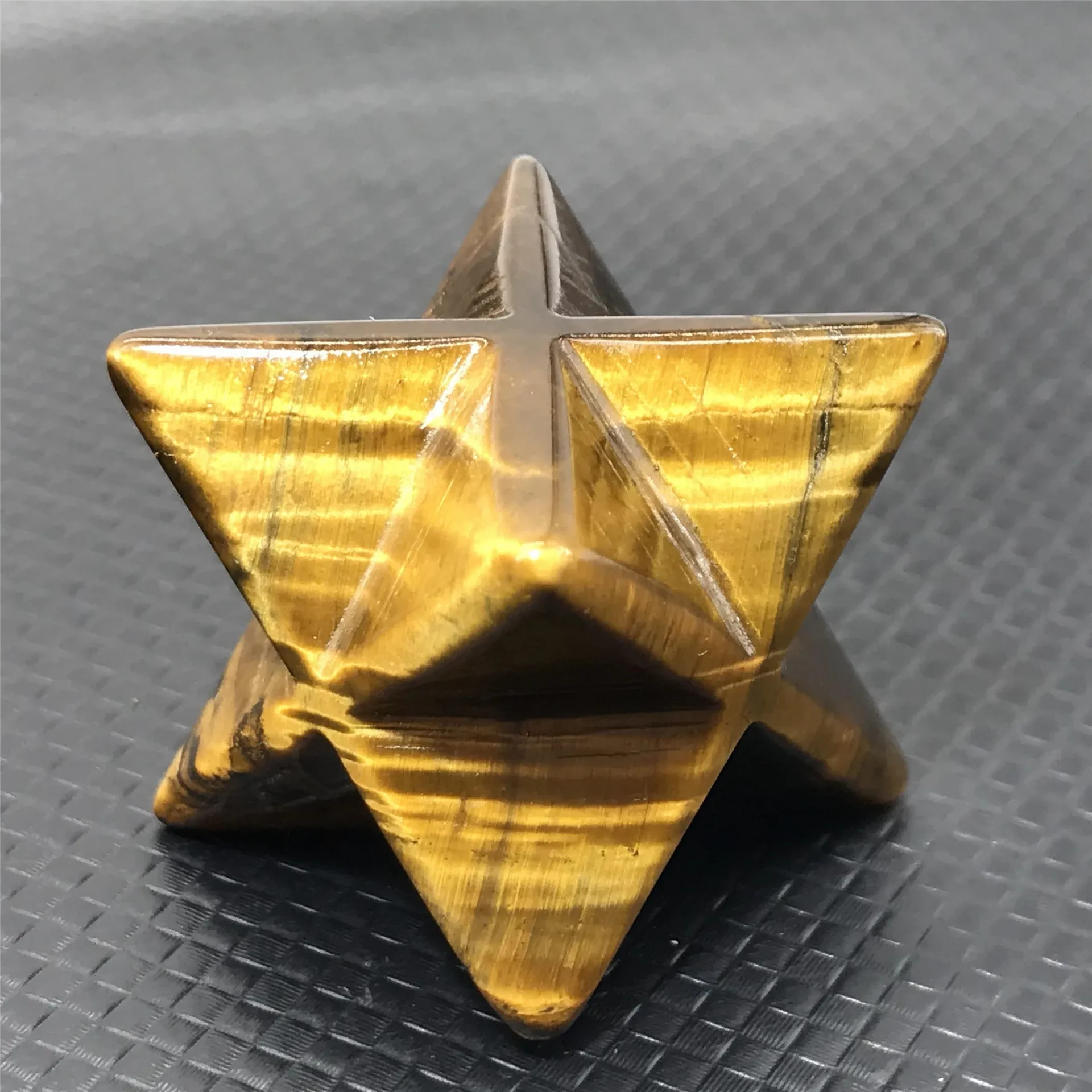 Crystal Carving 5CM Tiger Eye Stone Kaba Star Figurine