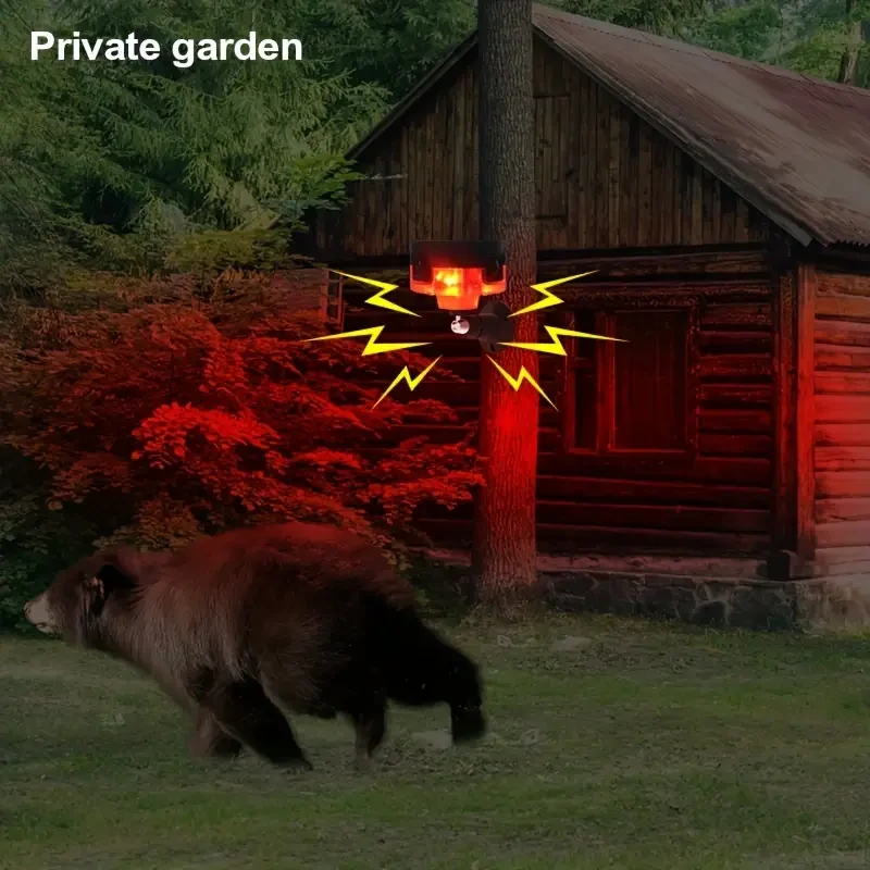 360° Solar Animal Repeller Alarm - Induction with 13 Effects and Recording