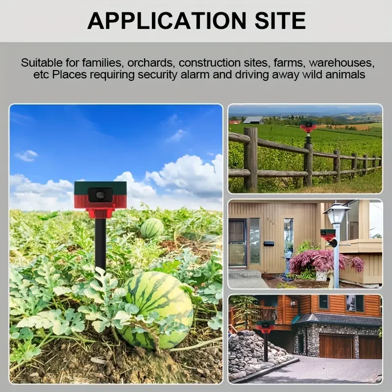 360° Solar Animal Repeller Alarm - Induction with 13 Effects and Recording