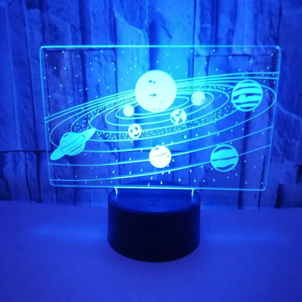 Sistema solare 3D Optical Illusion Lampada Universo Spazio Galaxy Luce di Notte per I Bambini Delle Ragazze Dei Ragazzi come su Compleanni o Le Vacanze regali