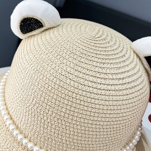 Little Bear Ears Fisherman Cute Simple Straw Hat