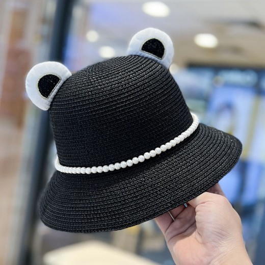 Little Bear Ears Fisherman Cute Simple Straw Hat