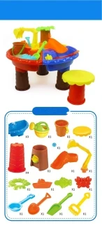 Water Table Set Summer Sand And Water Table Box Baby Kids Children Outdoor Beach Waterwheel Toys Family Play Set