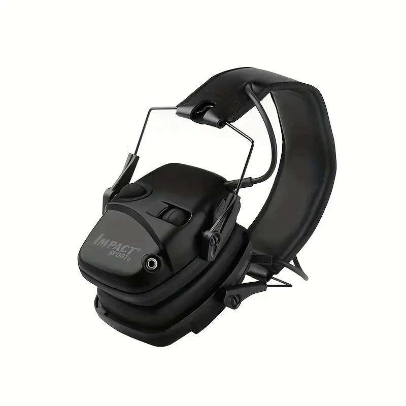 Head-mounted Electronic earphone, foldable headphone, active noise reduction, hearing protection, warm autumn and winter, outdoor and indoor suitable for sports (not including batteries)