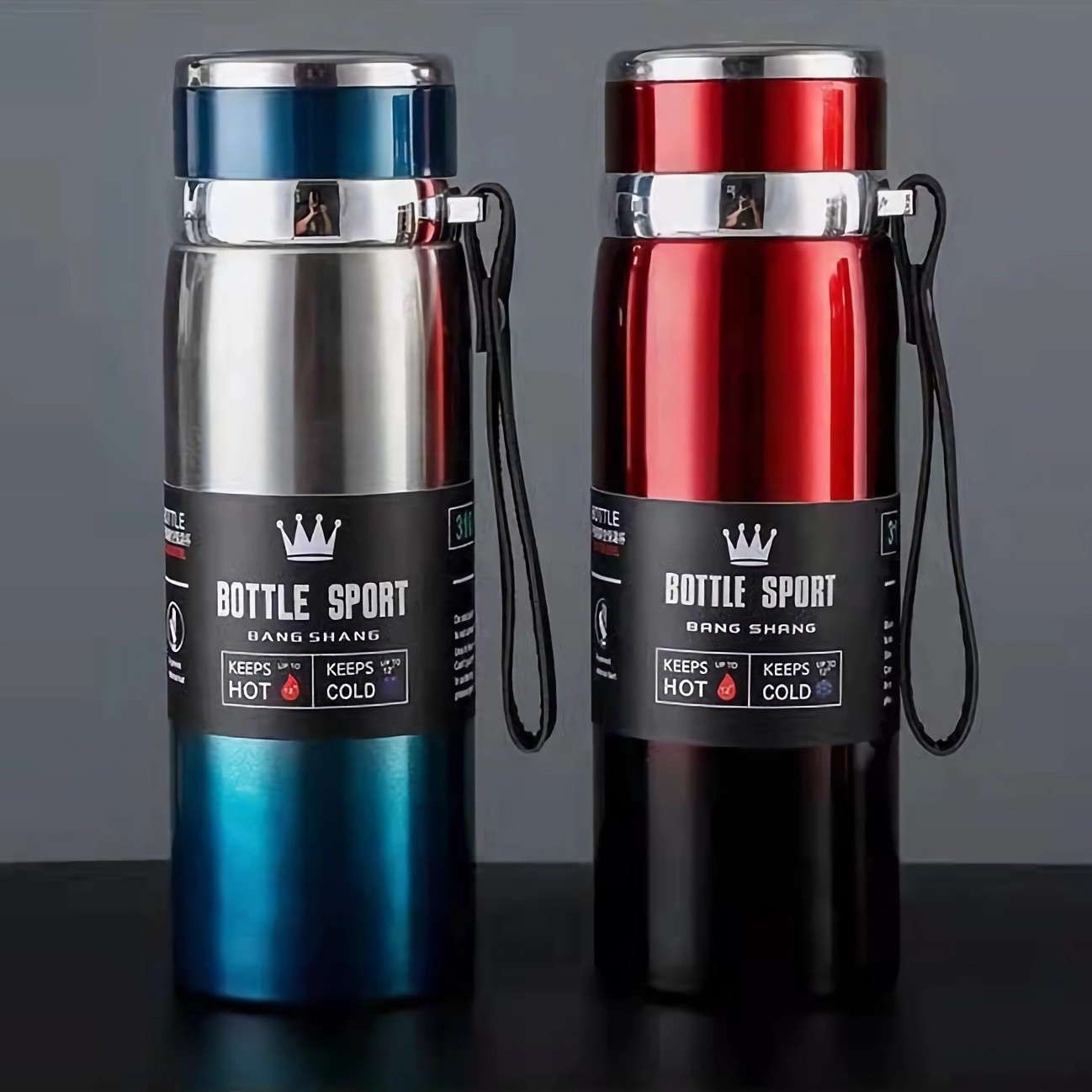 1L Stainless Steel Thermal Water Bottle - Hot & Cold Vacuum Flask
