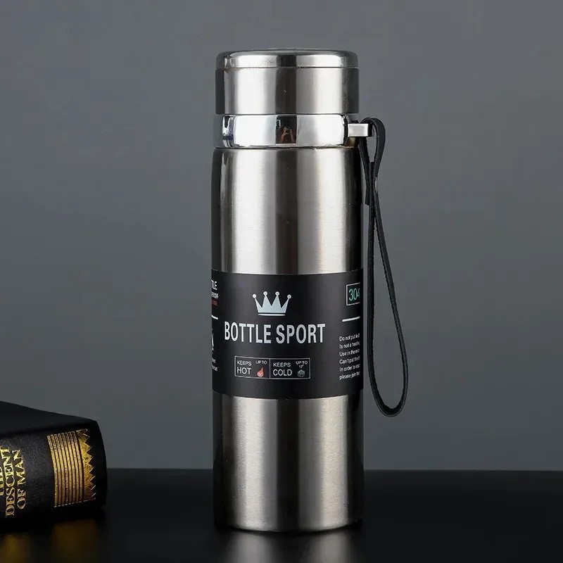 1L Stainless Steel Thermal Water Bottle - Hot & Cold Vacuum Flask