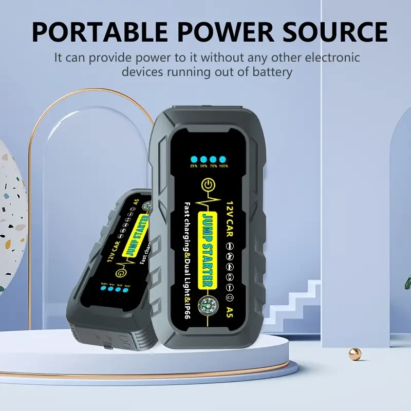1000A Portable Car Jump Starter 12V Portable Power with Dual USB Outputs