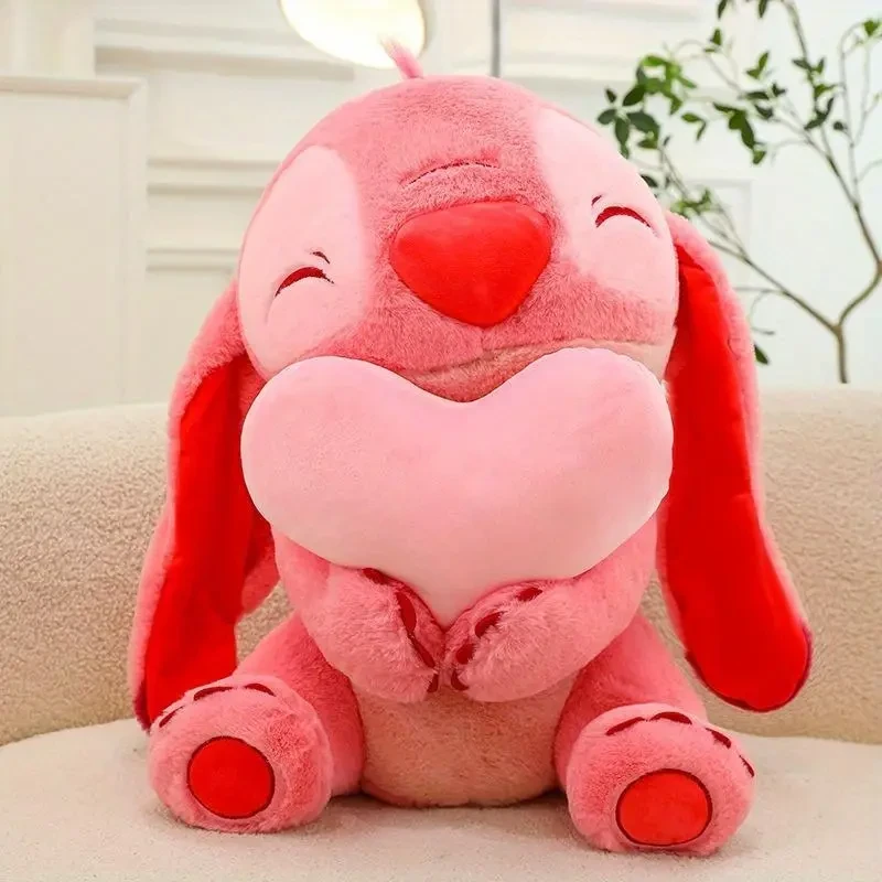 Authentic Stitch Plush Toy with Heart - 14+ Soft PP Stuffed Animal for Birthday