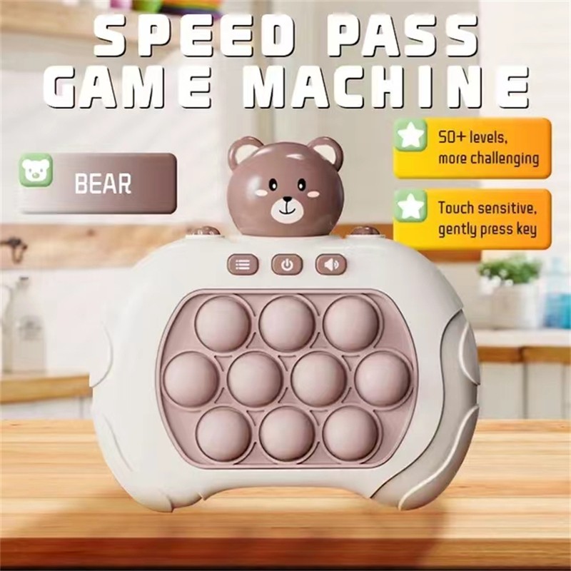 Quick Push Bubbles Game Machine  Kids Cartoon Fun Whac-A-Mole Squeezing Anti-Stress Sensory Bubble Pop Fidget Toy