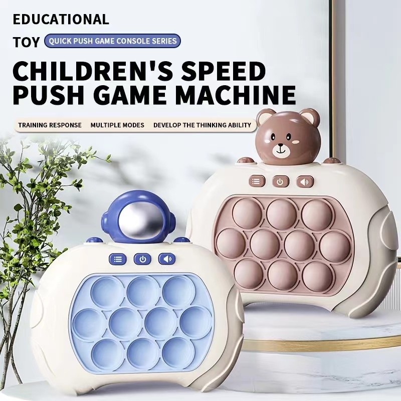 Quick Push Bubbles Game Machine  Kids Cartoon Fun Whac-A-Mole Squeezing Anti-Stress Sensory Bubble Pop Fidget Toy