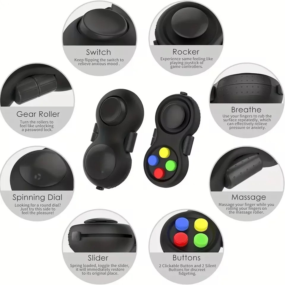 EDC 8 Sides Fidget Cube  Anti-Stress Magic Toy for Autism, ADHD, Anxiety Relief & Focus
