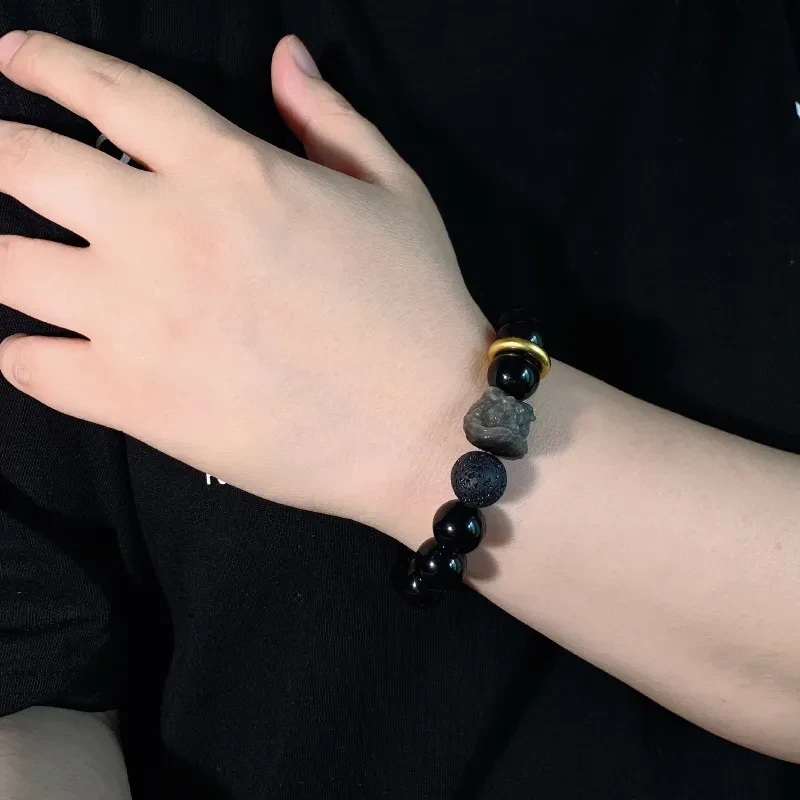 Silver Stone Xingshi Bracelet For Men And Women Retro