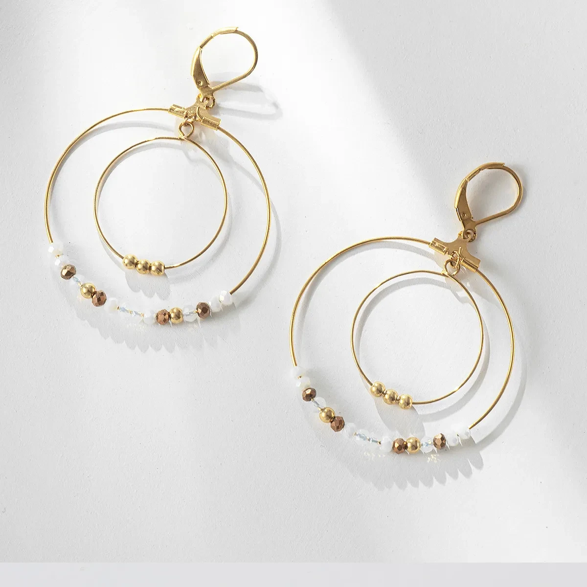 New Ring Earrings Wholesale Simple Natural Stone Pendant Earrings Ear Buckles