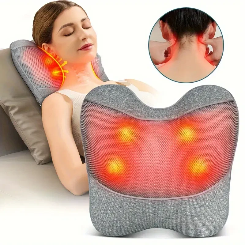 Ergonomic Shiatsu Massage Pillow with Deep Kneading and Heat