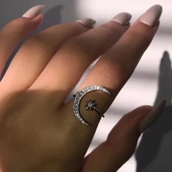 1pc Chic Moon & Sun Cuff Ring