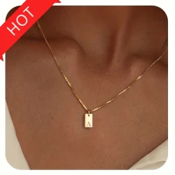 English Initial Letters Necklace 14K Gold