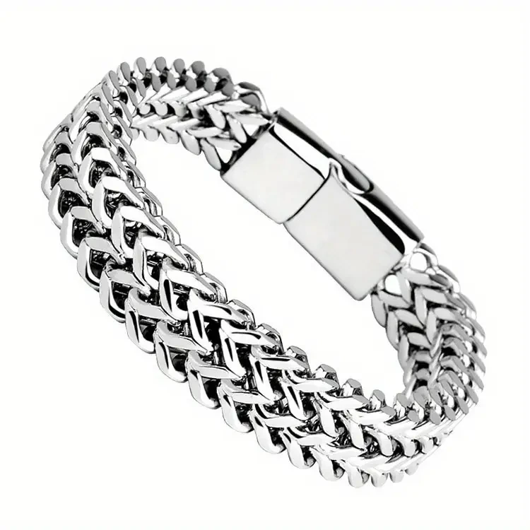 Premium Stainless Steel Mens Braided Chain Bracelet