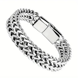 Premium Stainless Steel Mens Braided Chain Bracelet