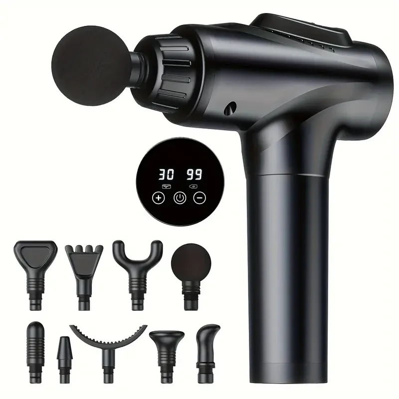 Deep Tissue Percussion Massage Gun - 9 Attachments & 30 Speed Settings