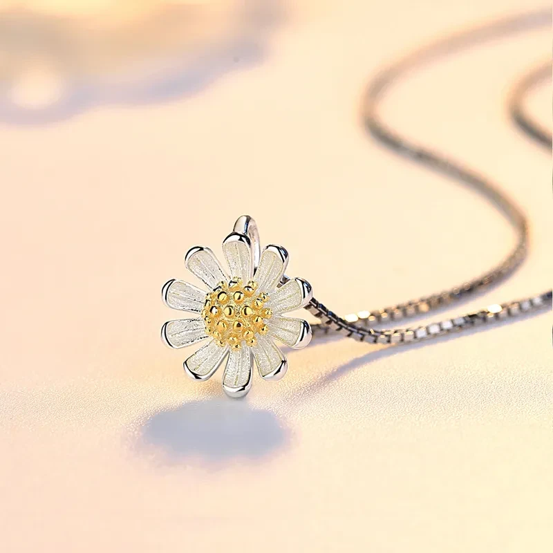 S925 Sterling Silver Sunflower Pendant