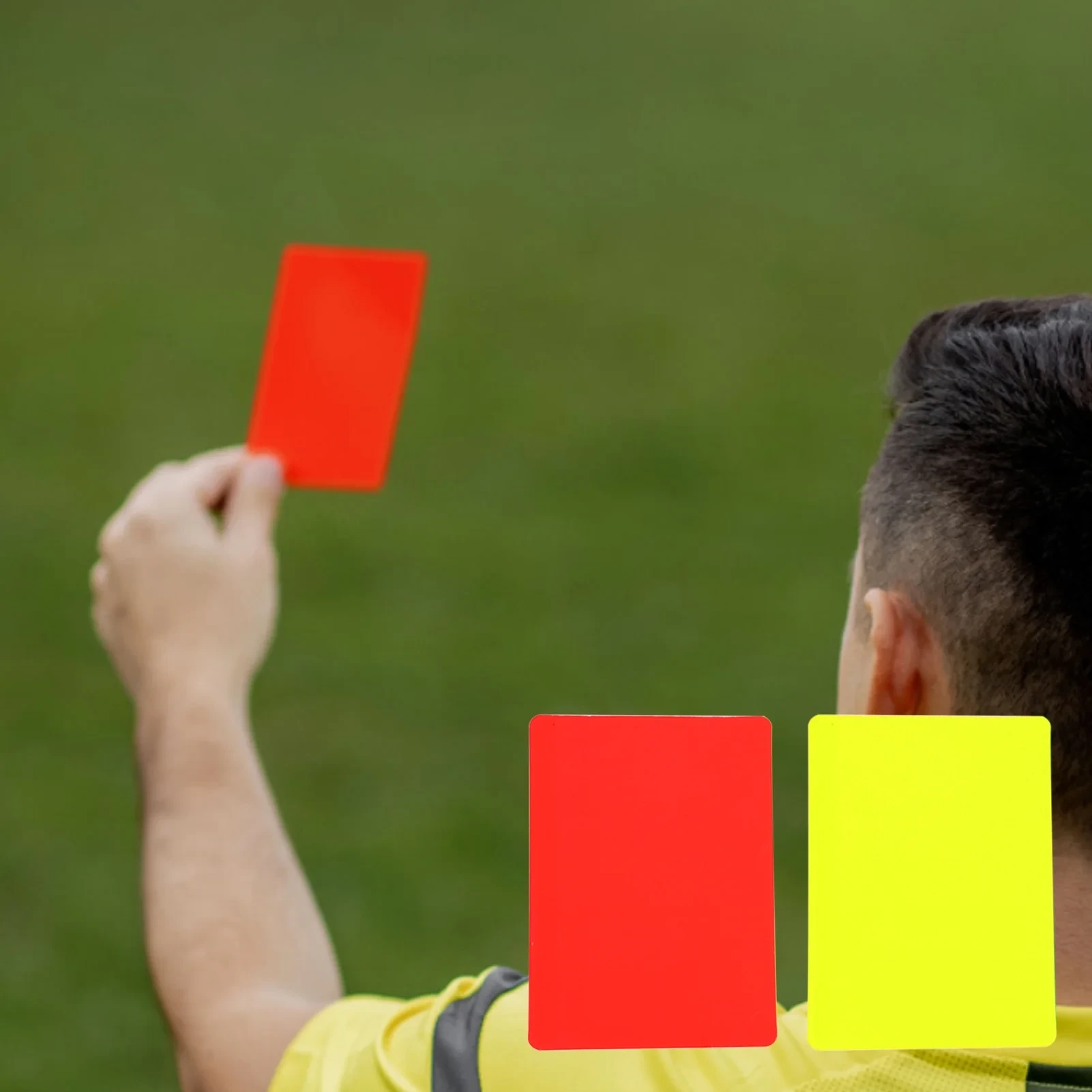 PVC football referee warning red and yellow card