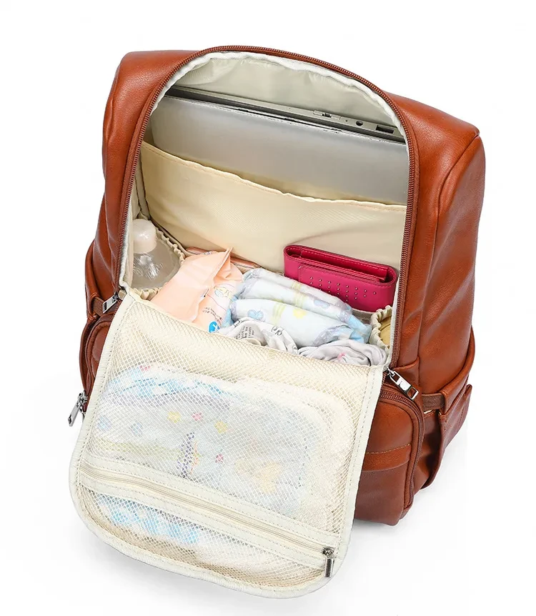 Custom Pu Leather Mommy Bag, Backpack, Dad