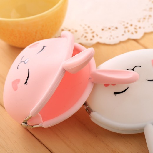 Cartoon silica gel zero purse Korean lovable rabbit zero purse candy color packet key bag lady