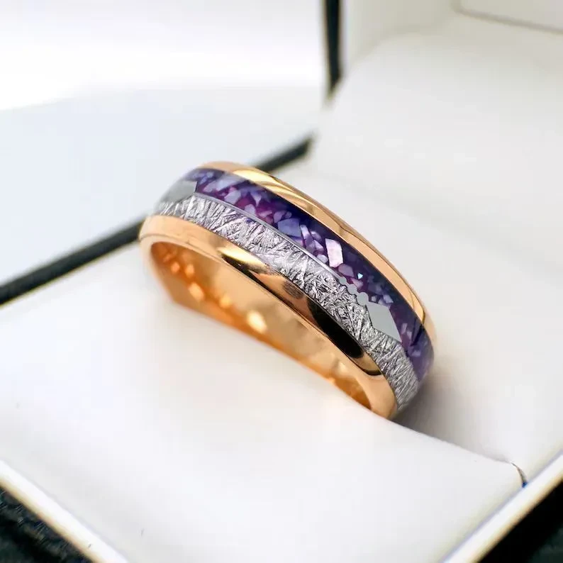 Rose Gold Amethyst Bright Arrow Ring