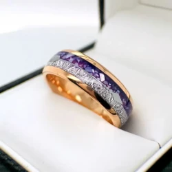 Rose Gold Amethyst Bright Arrow Ring