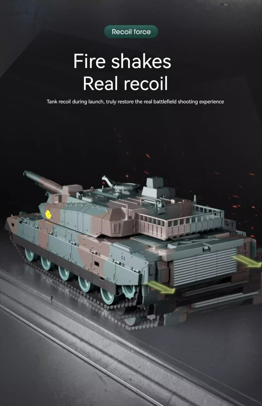Tank, RC Tank, Remote Control Tank.12 CH, Army Green.