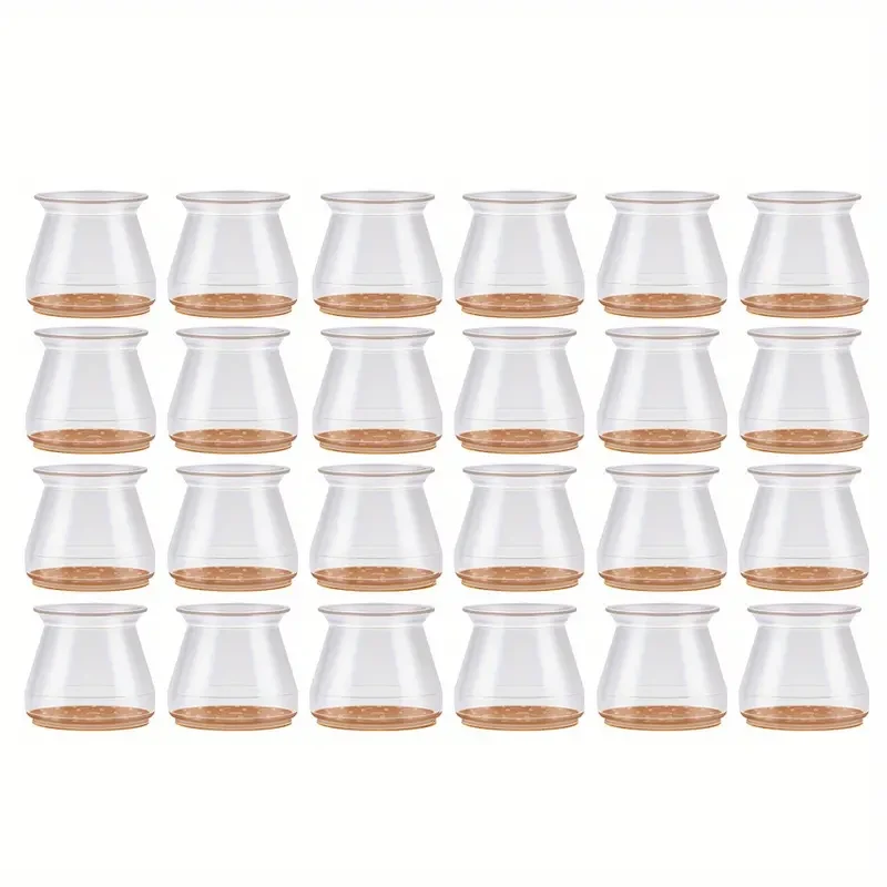 24pcs Transparent Non-Slip Silicone Chair Caps