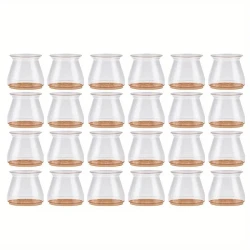 24pcs Transparent Non-Slip Silicone Chair Caps