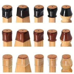 24pcs Transparent Non-Slip Silicone Chair Caps