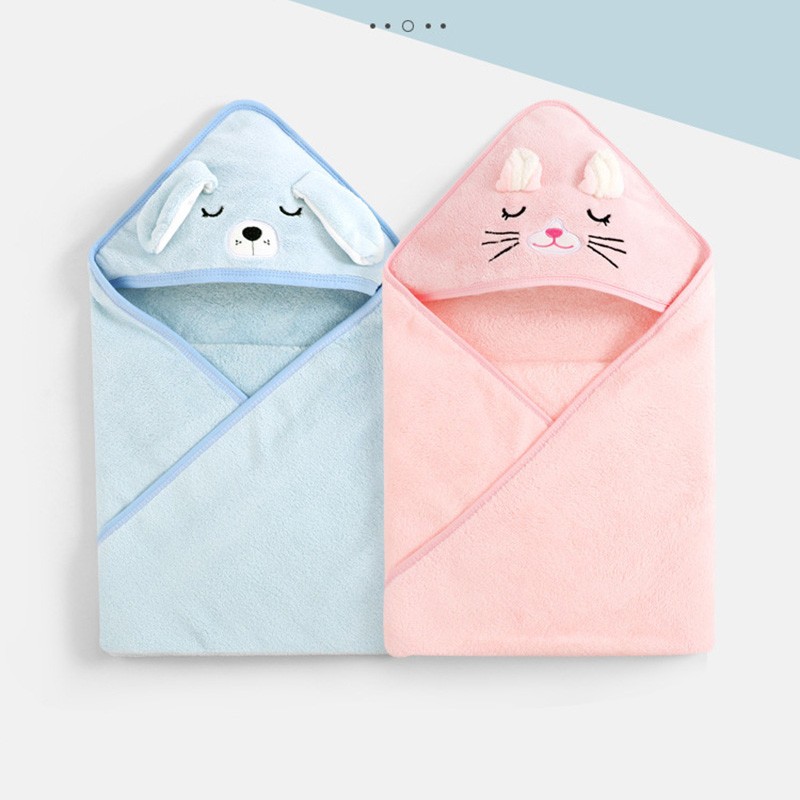 Cartoon Animal Baby Bath Towels  Soft Newborn Hooded Towel Blanket, Toddler Bathrobe