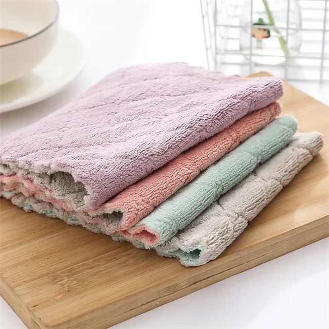 LMETJMA 10pcs Kitchen Cloth Dish Towels