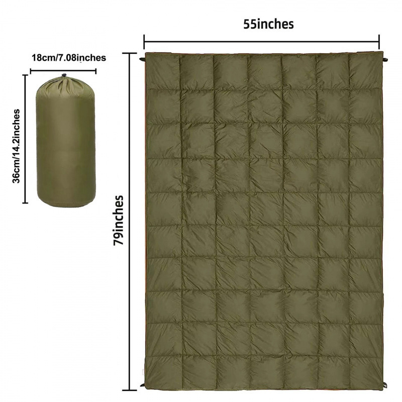 Outdoor Camping Down Blanket Portable Waterproof Hiking Wearable