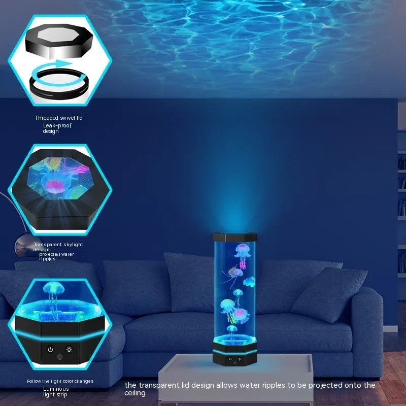 17-Color Changing Jellyfish Lava Lamp - 15-inch with Remote Control